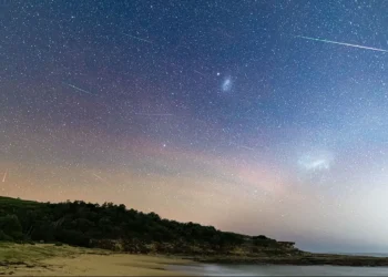 chuva, de estrelas, cadentes, chuva, meteorítica;