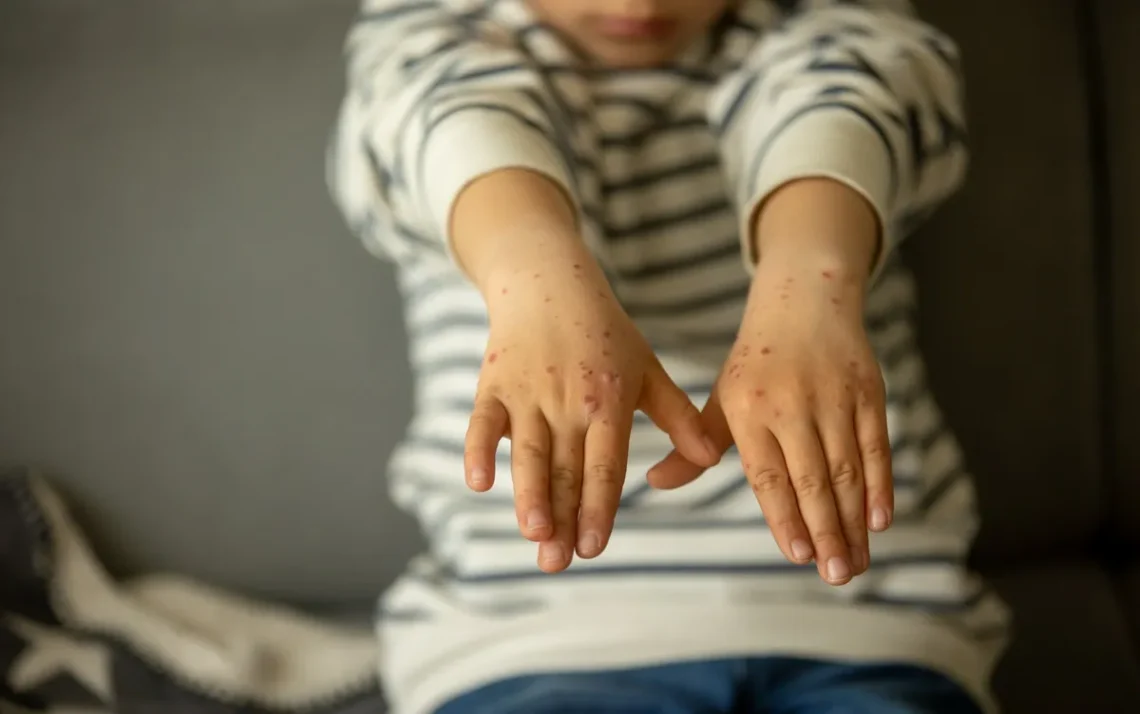 doença, viral, infecção, contagiosa, crianças, em creches;