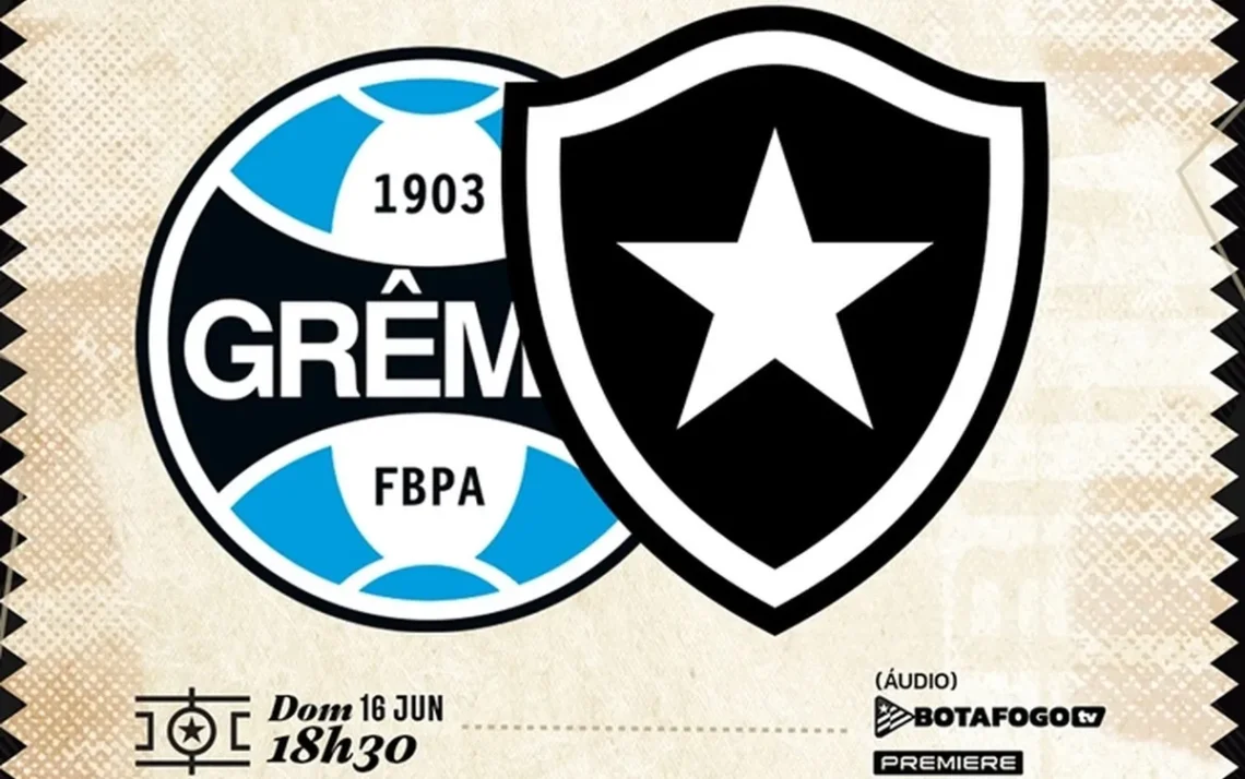 Grêmio versus Botafogo, ao vivo;